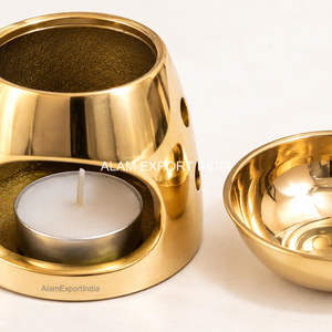 Pure Brass Classical Design Gold Polished Incense <b>Oil</b> <b>Burner</b> Aroma Diffuser Religious Aroma Incense Holder Tabletop Home Usage - Product Image 4