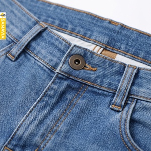 SAMAVIA Custom <b>Men's</b> Light Blue <b>Stretch</b> <b>Men's</b> Denim Jeans Slim Fit Cotton Casual Pants OEM ODM Wholesale Manufacturer - Product Image 5
