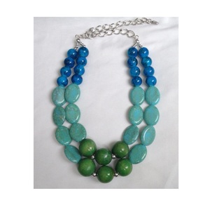 Collar de cuentas verde multicapa tradicional APEX ALIGN de alta demanda para mujer, chapado, con cuentas, diseño de paz, ideal para fiestas y regalos. - Product Image 3
