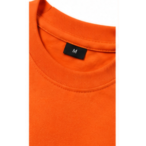 เสื้อยืดแขนสั้นผู้ชายสีส้มทรงโอเวอร์ไซส์ คอโอ ทรงลำลอง สีพื้น ย้อมสีเรียบ แบบยาว คอกลม - Product Image 3