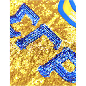 T-shirt décontracté pour femme en coton 100% avec sequins dorés et lettres grecques brodées, motif Sororité Sigma Gamma Rho, collection Greek Life Apparel SGRho - Product Image 2