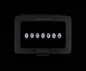 เพชรทรงรีขนาด 4.0x3.0 มม., เพชรเพาะเลี้ยง 1 กะรัต, เพชรเมลีเพาะเลี้ยงแบบหลวม, เพชรเจียระไนแบบพิเศษสำหรับทำเครื่องประดับ (7 เม็ด) - Product Image 1