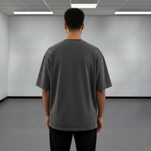 Nouveaux T-shirts amples et tendance pour hommes, effet délavé, avec logo personnalisé, streetwear de luxe, T-shirt épais pour hommes effet délavé - Product Image 5