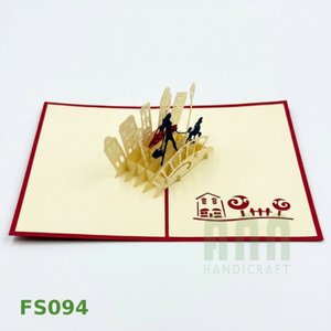 ANN HANDICRAFT Handmade 3D Walking Girl Pop-up Friendship Card 4-Color Die-Cutting Printed Paper <b>Matte</b> <b>Varnishing</b> for Mother's - Product Image 3