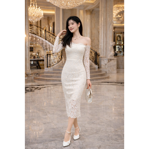 Fournisseur d'usine – Nouvelle jupe trapèze en dentelle de coton coréen de 85 cm, style soirée, pour le Vietnam, les soirées, les cafés et le bureau - Product Image 1