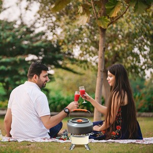 เครื่องเผาแก๊สห้าหัวกันลม13000วัตต์แบบพกพาเครื่องจุดระเบิดแบบ piezo การควบคุมเปลวไฟแบบไม่มีขั้นควบคุมการทำงานร่วมกันของเชื้อเพลิงโพรเพนบิวเทน - Product Image 3