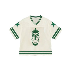 T-shirt en maille rétro, tenue urbaine tendance, tissu en maille doux et léger, t-shirt en maille rétro, style athlétique classique, respirant, été - Product Image 5