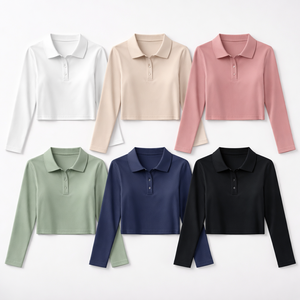 Wholesale Custom Breathable 100% Cotton <b>Long</b> <b>Sleeve</b> for Tops for <b>Women</b>-OEM Supplier Factory Direct Manufacturer - Product Image 5