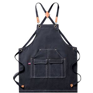 Delantal Térmico Impermeable de Cuero Grueso con Logotipo Personalizado, Delantal Duradero sin Mangas para Cocina, Jardinería, Panadería, Cafetería, Trabajo - Product Image 4