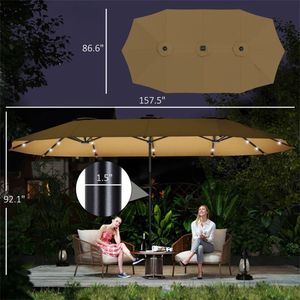 ร่มสนามสีกากีแบบไม่มีฐานสำหรับสวนและลานบ้าน - Product Image 6