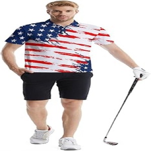 T-shirt sportif personnalisé avec drapeau américain, tricoté, en Spandex/Polyester, 6XL, anti-rides, séchage rapide, respirant, manches courtes, numérique, pour homme - Product Image 6