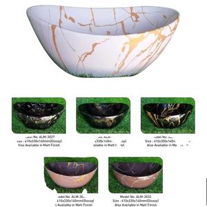 Proveedor mayorista de lavabos de baño de mesa de forma redonda en diseño moderno y alta calidad de la India a buen precio - Product Image 1