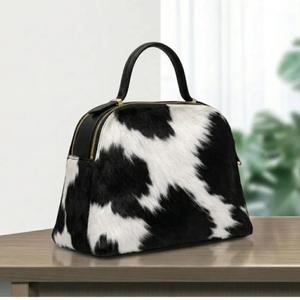 Trousse de Maquillage Portable en Cuir Véritable avec Pompon, Grande Taille, Fermeture Éclair, Poignée Souple, Étui de Maquillage Tendance - Product Image 3