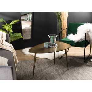 Mesa de Centro Redonda Moderna con Acabado Martillado, 42 cm de Diámetro, Muebles Contemporáneos para Sala de Estar - Product Image 5