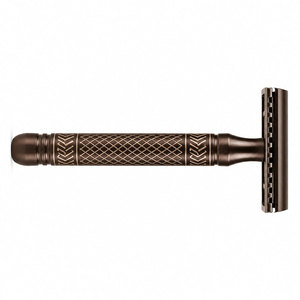 Rasoir de sécurité jetable à double lame SHEARS BEAUTY avec manche en bronze à motif décoratif pour le rasage du visage masculin et l'utilisation en salon de coiffure - Product Image 2