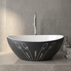 Modern Yellow Printed Oval Ceramic Countertop Wash Basin Luxury Bathroom Vessel Sink Art Lavabo Bowl - Product Image 4