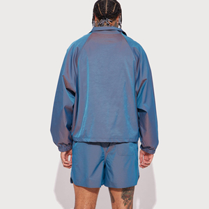 Conjunto Deportivo para Hombre, con Capucha, Corte Regular, Color Sólido, Casual, Transpirable, Ecológico, Tallas Grandes, Diseño Personalizado, Colección de Invierno, Chaqueta y Pantalones Cortos - Product Image 3