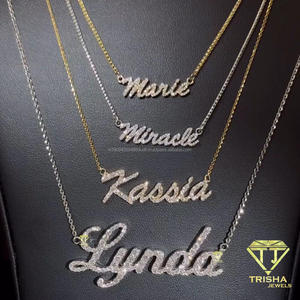 สร้อยคอชื่อประดับเพชรเทียม จี้แบบสั่งทำได้ สร้อยคอหรูหราแบบ Iced Out เครื่องประดับแฟชั่นส่วนตัว - Product Image 6