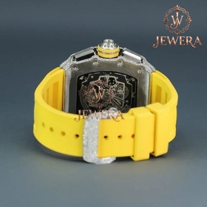 Indian Manufacture Mossinate Sporty <b>Rubber</b> Diamond <b>Watch</b> High-End Durable Timepiece with Genuine Diamonds for Active Individuals - Product Image 2