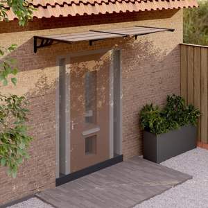 Toldo de policarbonato negro resistente de 94.1 x 35.4 pulgadas para otras puertas - Product Image 1