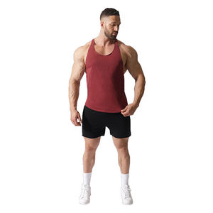 Débardeur de sport pour homme en tissu tricoté 240g, couleur unie, été, sans manches, écologique, séchage rapide, respirant, coton - Product Image 2