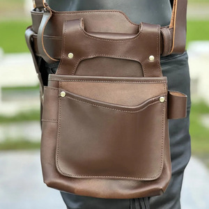 เข็มขัดเครื่องมือหนังแท้คุณภาพสูงสำหรับช่างไม้ ช่างซ่อมบำรุง และช่างไฟฟ้า พร้อมสายสะพายและกระเป๋าคาดเอว ราคาประหยัด - Product Image 2