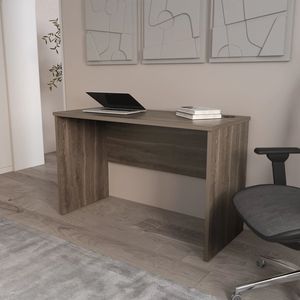 Dark Walnut Minimalist Home Office <b>Computer</b> <b>Desk</b> with Cable Management Feature - Product Image 1