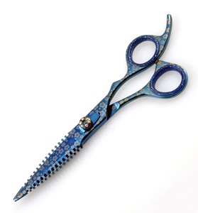 KOUNAIN Tijeras de Peluquería de Acero Inoxidable con Revestimiento de Plasma Azul, Cuchillas de Tiburón Afiladas, Uso en Salón de Belleza, 6,5 Pulgadas - Product Image 4