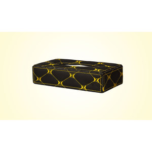 Accessoires pour camions : Boîte à mouchoirs matelassée jaune-noir - Product Image 1