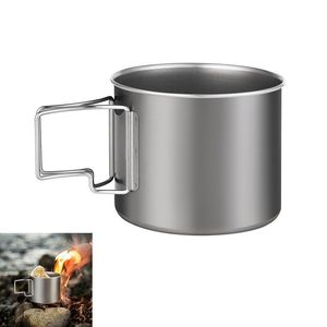 Tazza per bevande da campeggio all'aperto portatile con manico pieghevole - Product Image 1