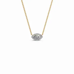 Pendentif en diamant halo marquise pour vos yeux, 19 pierres de diamant, bijoux de fiançailles, de mariage et de fête pour femmes en or - Product Image 2