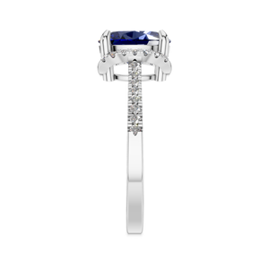 Joyería fina clásica de Plata de Ley 925, piedra preciosa de zafiro azul de corte ovalado único, oro blanco para fiesta de boda de mujer, venta al por mayor - Product Image 2
