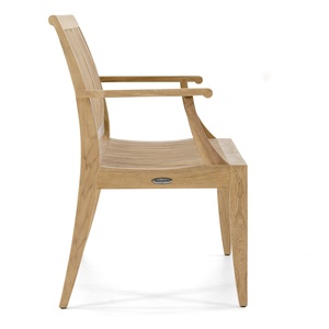 Teak Garden <b>Bench</b> Arms Solid Wood Outdoor Patio Furniture Traditional Design Durable Tapered Legs Waterproof Eco-Friendly - Product Image 4