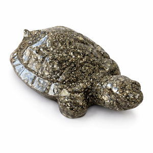 Natural Pyrite <b>Crystal</b> Turtle Feng Shui Wealth Luck Tortoise Resin Healing Stone <b>Animal</b> Carving Home Decor Reiki <b>Crystal</b> Gift - Product Image 1