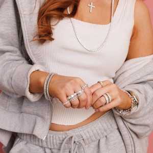 Anillos de cadena cubana Miami de oro macizo de 6.6mm 10k 14k y plata 925 con diamantes redondos cultivados en laboratorio, anillo llamativo con pavé, joyería apilable - Product Image 4