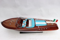 Maquette en Bois Artisanale de Luxe Riva Aquarama, Bateau Rapide Classique, Cadeau Décoratif Nautique de Qualité Supérieure