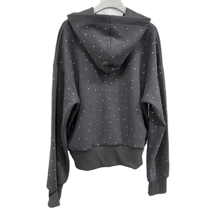Conjunto Deportivo de Dos Piezas para Mujer, Talla Grande, con Capucha y Pedrería Negra, 100% Algodón Ecológico, Sudadera con Cierre y Pantalones Jogger de Pierna Ancha, Estilo Casual - Product Image 2