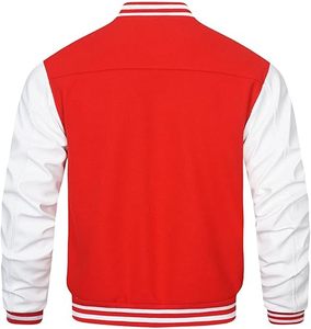 Best Selling Men 100% Wool <b>Red</b> Color Coated Custom Logo Button Knitted Customizable Varsity <b>Jacket</b> Chenille Varsity <b>Jackets</b> - Product Image 2