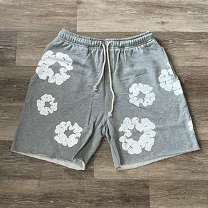 Pantalones Cortos Deportivos Grises para Hombre, Personalizados con Estampado 3D de Flores, Estilo Urbano, Corte Holgado, Casuales, Venta al Por Mayor de Fábrica - Product Image 6