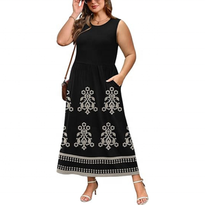 Robes d'été WIHOLL pour femmes 2026 – Robes longues et fluides sans manches coupe trapèze avec poches - Product Image 4