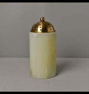 Brûleur d'encens en marbre avec couvercle perforé doré, diffuseur d'aromathérapie pour la maison, décoration intérieure, décoration de bureau - Product Image 5