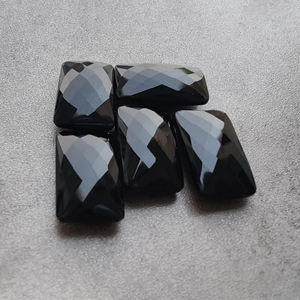 Piedra Preciosa de Ónix Negro Natural, Corte Briolette, Rectangular, Calibrada, para Joyería - Product Image 2