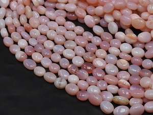 Perles de opale péruvienne rose traitée - Forme ovale lisse et polie, multi-tons, brin de 16 pouces, certifiées par un tiers - Grossiste - Product Image 2