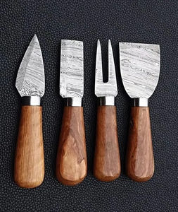 Ensembles de couteaux à fromage en acier inoxydable, outils de service, collection de cuisine, ensembles de couteaux à fromage haut de gamme avec manche en bois, boîte cadeau - Product Image 5
