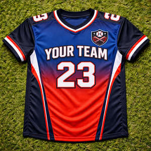 ผู้ผลิตเสื้ออเมริกันฟุตบอลแบบ OEM ตามสั่ง ผ้าโพลีเอสเตอร์ 100% ระบายอากาศ แห้งเร็ว พิมพ์ลายชื่อและหมายเลขผู้เล่น - Product Image 4