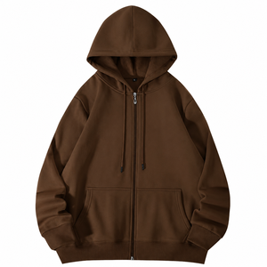 Sudadera con Capucha para Hombre, Cierre de Cremallera, Corte Regular, Tejido de Punto, Color Sólido, Informal, para Otoño - Product Image 5