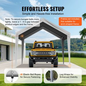 Telo di Ricambio per Carport 10x20 piedi, Resistente, Impermeabile, Protezione UV, Facile da Installare, Tenda Superiore per Garage, Riparo per Camion - Product Image 5