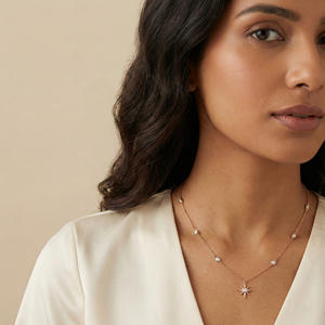 Pendentif en diamant naturel de 0,13 ct, certifié IGI, taille brillant rond H-I, clarté VS-SI, diamant extraits de la terre, collier solitaire en or, bijoux - Product Image 1