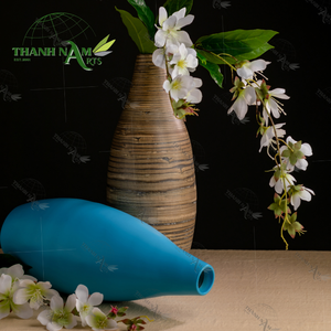 Florero de madera en espiral hecho a mano, artesanía moderna de bambú ecológico, florero de mesa duradero, decoración del hogar, arreglo minimalista - Product Image 1