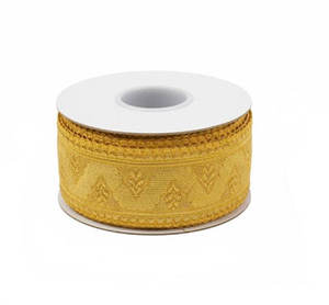 Tresse en dentelle feuille de chêne dorée personnalisée, soluble dans l'eau, pour vêtements et sacs - Product Image 1